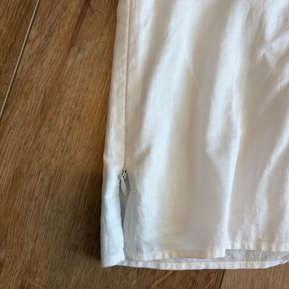 Talbots Sz 8 Womens White Cotton Eyelet Embroidered Pintuck Sleeveless Shell Top - Picture 6 of 7